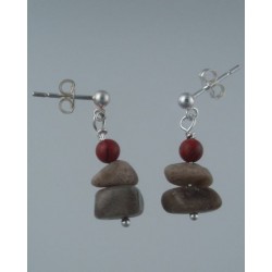 Petoskey and Red Jasper Earrings