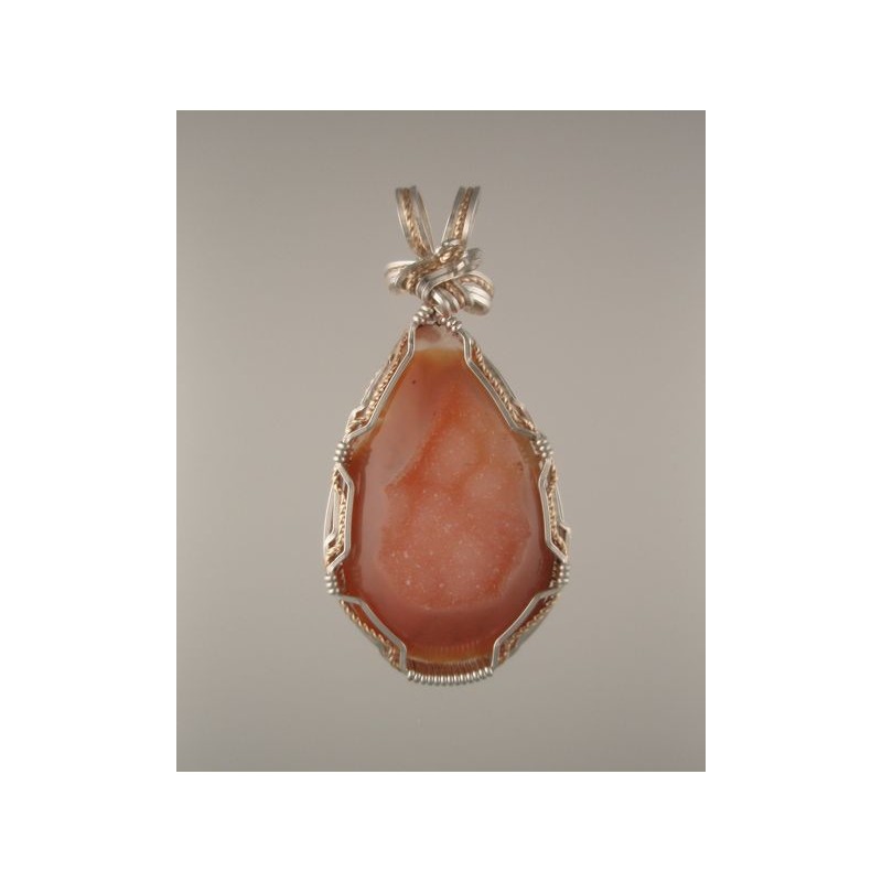 Peach Geode Druzy Earrings