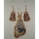 Appleblossom Crazy Lace Pendant and Earring Set