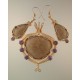 Petoskey Stone Pendant and Earring set with Amethyst