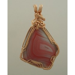 Pink Banded Queensland Agate Pendant