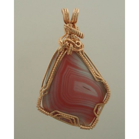 Pink Banded Queensland Agate Pendant