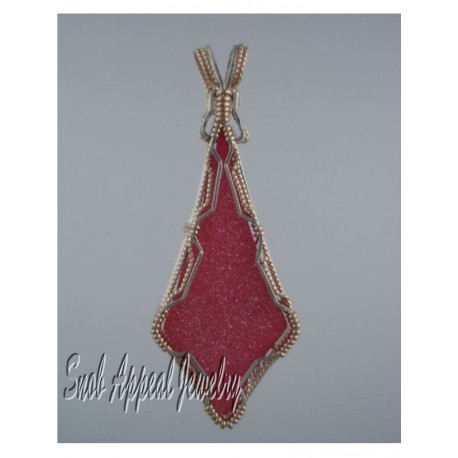 Crystal Lips Pink Druzy Quartz Pendant